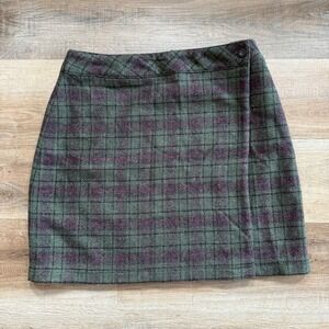 G.H. Bass & Co. Green and Purple Plaid Mini Skirt